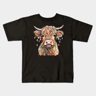 Cute Christmas Cow Kids T-Shirt